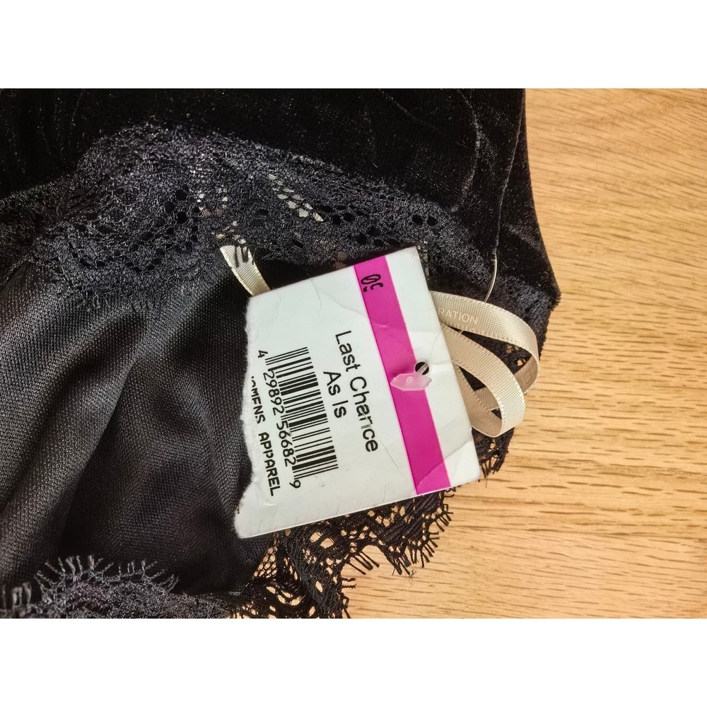 BCBG Generation Black Velvet Halter Dress 2 Lace‎ Bow Mob Luxe Coquette Party - Picture 7 of 8